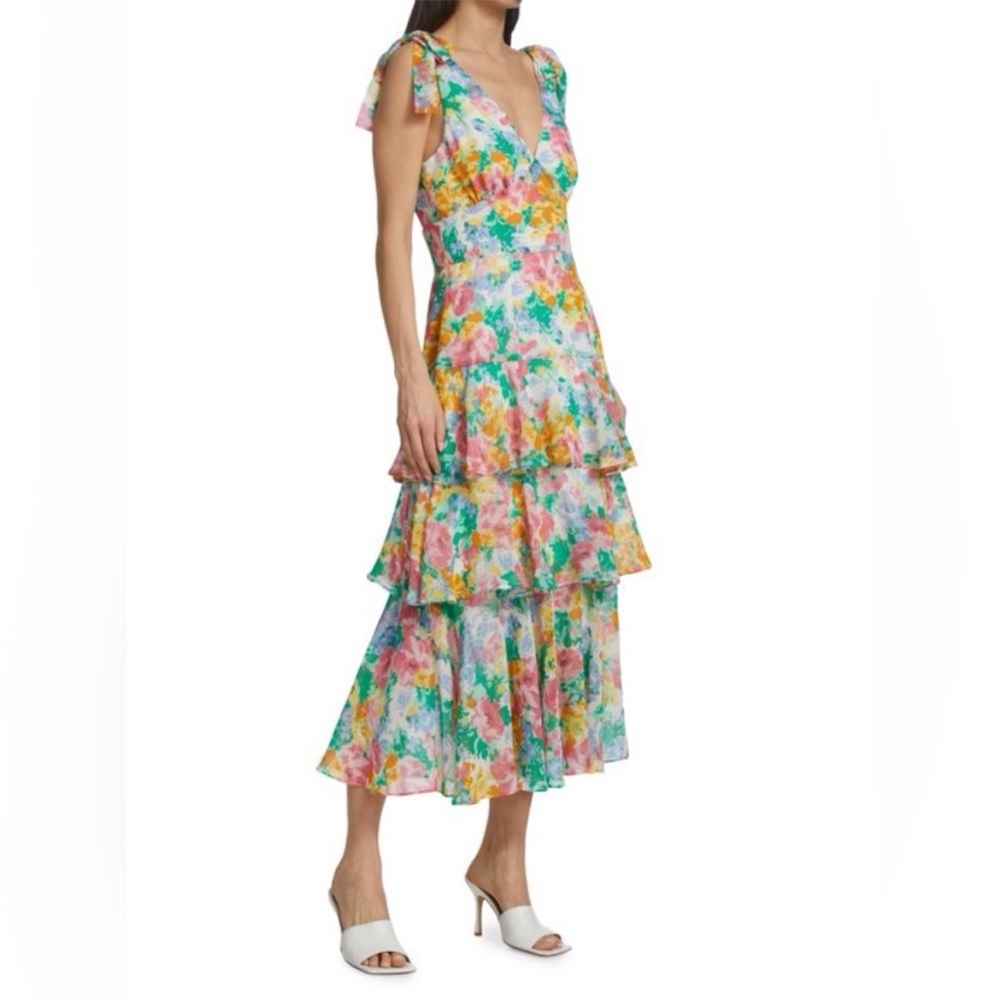 Wayf Alma tiered midi dress. NEw with tag. Floral Multicolor Tiered Dress